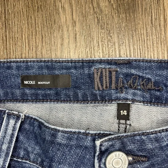 Kut from the Kloth Jeans Women Size 14 Nicole High Rise Flap Pocket Boot Cut - Picture 7 of 15